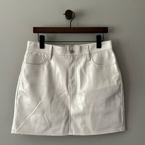 MADEWELL FAUX LEATHER CREAM MINI SKIRT WOMEN’S SIZE 29 NWT